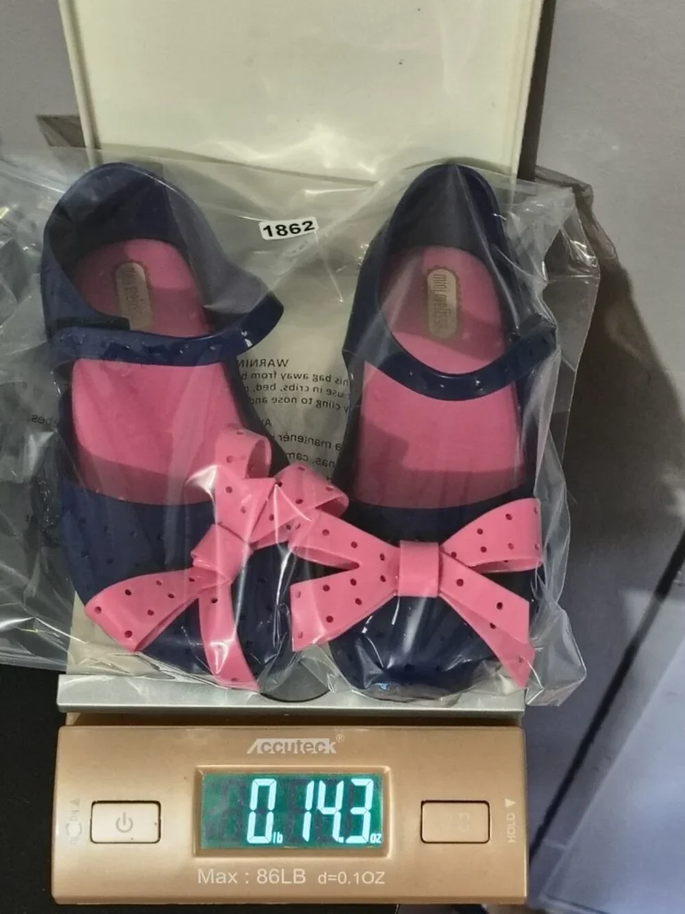 Mini Melissa Navy Blue Furadinha XL Mary Jane Flats Girls Size 11